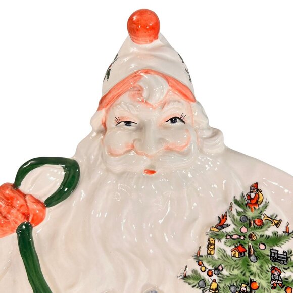 CHRISTMAS KRINGLES Dept 56 Ceramic Santa Platter Tray Hand Painted Japan Vtg - Picture 5 of 12